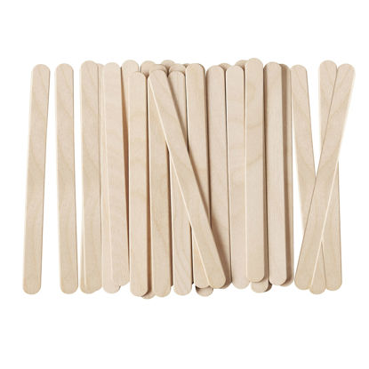 Picture of [200 Count] 4.5 Inch Wooden Multi-Purpose Popsicle Sticks for Crafts, ICES, Ice Cream, Wax, Waxing, Tongue Depressor Wood Sticks