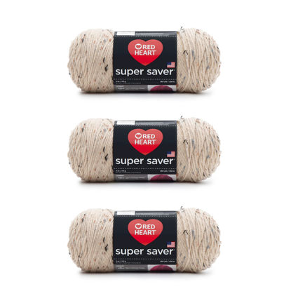 Picture of Red Heart Super Saver Yarn, 3 Pack, Buff Fleck 3 Count