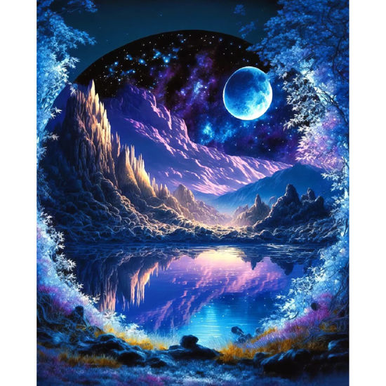 pchmcu 5D Diamond Art Painting Moon,Large Diamond Painting Kits for  Adults,DIY Full Drill Crystal Rhinestone Arts and Crafts,Gem Art Painting  with