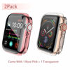 Picture of [2-Pack] Julk 44mm Case for Apple Watch Series 6 / SE/Series 5 / Series 4 Screen Protector, Overall Protective Case TPU HD Ultra-Thin Cover (1 Rose Pink+1 Transparent)