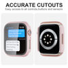 Picture of 2 Pack Case with Tempered Glass Screen Protector for Apple Watch Series 3/2/1 38mm,JZK Slim Guard Bumper Full Coverage Hard PC Protective Cover HD Ultra-Thin Cover for iWatch 38mm,Pink+White