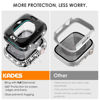 Picture of 2 in 1 Bling Waterproof Case for iWatch Series 6 5 4 40mm, 360 Protective PC Cover Front & Back Case with Tempered Glass Screen Protector, [Full Diamond] Watch Cases for Women, 40mm/Black