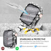 Picture of 2 in 1 Bling Waterproof Case for iWatch Series 6 5 4 40mm, 360 Protective PC Cover Front & Back Case with Tempered Glass Screen Protector, [Full Diamond] Watch Cases for Women, 40mm/Black