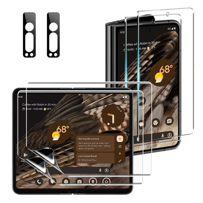 Picture of CWQZGUF [2Set 6PCS Pixel Fold 5G Screen Protector, 2 Inner TPU Films + 2 Outer Tempered Glass + 2 Camera Lens Protecters, High Clarity, Anti-Shatter, for Google Pixel Fold Screen Protector