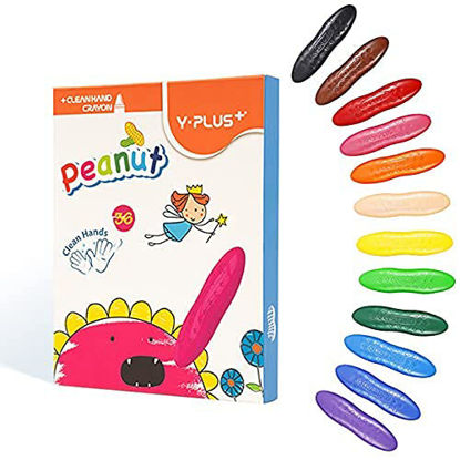 Picture of YPLUS Peanut Crayons for Kids, 36 Colors Washable Toddler Crayons, Non-Toxic Baby Crayons for ages 2-4, 1-3, 4-8, Coloring Art Supplies