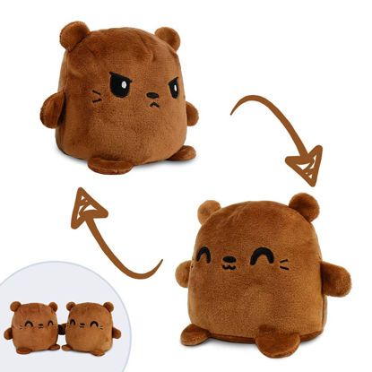 Picture of TeeTurtle | Plushmates | Otter | Brown | Happy + Angry | The Reversible Plush That Hold Hands!