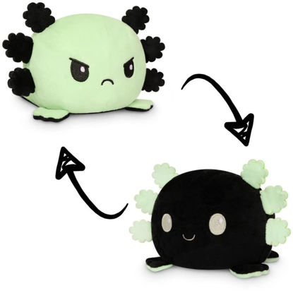 Picture of TeeTurtle - The Original Reversible Axolotl Plushie - Glow in the Dark - Cute Sensory Fidget Stuffed Animals That Show Your Mood