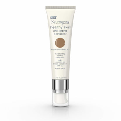 Picture of Neutrogena Healthy Skin Anti-Aging Perfector Tinted Facial Moisturizer and Retinol Treatment with Broad Spectrum SPF 20 Sunscreen with Titanium Dioxide, 60 Medium to Deep, 1 fl. oz