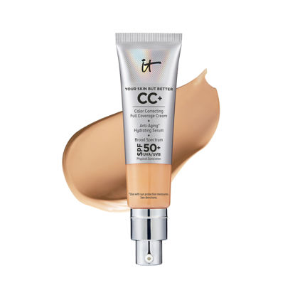 Picture of IT Cosmetics Your Skin But Better CC+ Cream, Medium Tan - Color Correcting Cream, Full-Coverage Foundation, Hydrating Serum & SPF 50+ Sunscreen - Natural Finish - 1.08 fl oz