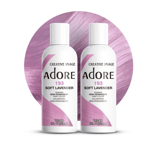 Picture of Adore Semi Permanent Hair Color - Vegan and Cruelty-Free Hair Dye - 4 Fl Oz - 193 Soft Lavender (Pack of 2)
