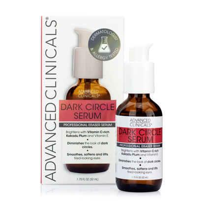 Picture of Advanced Clinicals Dark Circle Under Eye Serum Anti Aging Brightening Facial Treatment Targets Look Of Puffy Eyes, Crows Feet, & Sagging Skin W/Vitamin C, Hyaluronic Acid, & Ferulic Acid, 1.75 Fl Oz