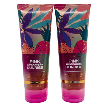 Picture of Bath & Body Ultimate Hydration Body Cream For Women 8 Fl Oz 2- Pack (Pink Pineapple Sunrise)