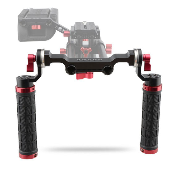 CAMVATE Empuñadura De Goma Suave Para Rig De Hombro 15mm - Roseta Estándar - Accesorio Para DSLR Y Cámaras