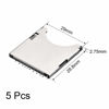 Picture of uxcell SD Memory Card Socket Holder Spring Loaded Push Type 10 Pin 5pcs
