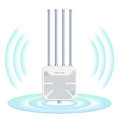 Picture of AX1800 WiFi 6 Wireless Outdoor Access Point,WAVLINK Long Range Outdoor WiFi with PoE | Dual Band | Up to 128 Devices|IP67 Waterproof,Supports Mesh Extender/AP/Repeater for Farm,Courtyard,RV,Campsite