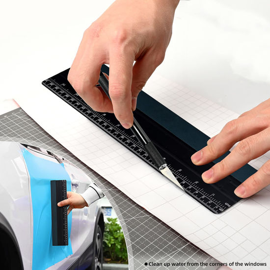 Vinile Wrap Kit – Set Di Attrezzi Per Pellicola Adesiva E Carta Da Parati Con Tergivetro In Feltro E Taglierino Di Precisione Con 5 Lame - 2