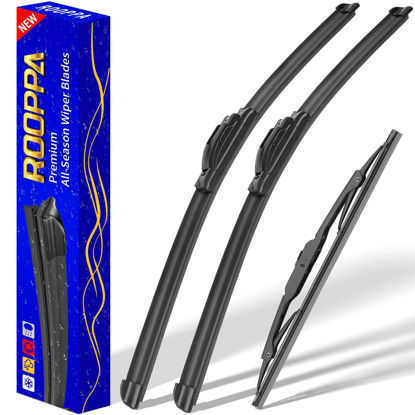 Picture of 3 wipers Replacement for 2008-2012 Jeep Liberty, Windshield Wiper Blades Original Equipment Replacement - 19"/19"/14" (Set of 3) U/J HOOK