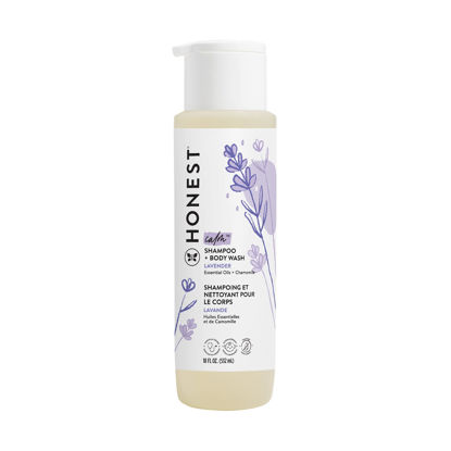 Picture of The Honest Company 2-in-1 Cleansing Shampoo + Body Wash | Gentle for Baby | Naturally Derived, Tear-free, Hypoallergenic | Lavender Calm, 18 fl oz