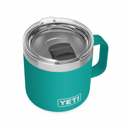 Picture of YETI Rambler 14 oz Mug, Vacuum Insulated, Stainless Steel with MagSlider Lid, Aquifer Blue