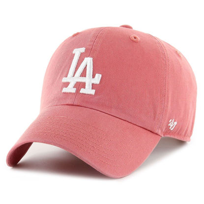 Picture of '47 Los Angeles Dodgers Mens Womens Clean Up Adjustable Strapback Island Red Hat with White Logo