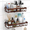 Picture of Moforoco Shower Caddy Shelf Organizer Rack, Self Adhesive Bronze Bathroom Shelves Basket, Home Farmhouse Wall Shower Inside Organization and Storage Decor Rv Accessories, First Apartment Essentials