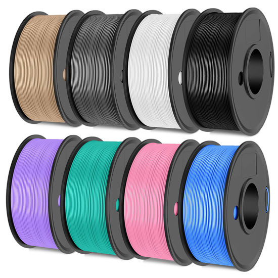 SUNLU 3D Printer Filament Bundle, SUNLU PLA Plus Filament 1.75mm, Neatly  Wound PLA+ Filament 2kg, 8 Colors, 0.25kg Spool, 8 Packs