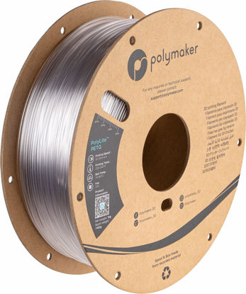 Picture of Polymaker PETG Filament 1.75mm, 1kg Strong PETG 3D Printer Filament Clear - PolyLite PETG Transparent 3D Printing Filament 1.75mm, Dimensional Accuracy +/- 0.03mm, Print with Most 3D Printers
