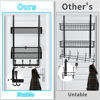 Picture of Kaiferty Over The Door Hooks Organizer,Coat Rack with 12 Hooks and 2 Mesh Baskets,Back of Door Storage Organizer for Bedroom,Bathroom,Kitchen,Office(Black)