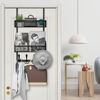 Picture of Kaiferty Over The Door Hooks Organizer,Coat Rack with 12 Hooks and 2 Mesh Baskets,Back of Door Storage Organizer for Bedroom,Bathroom,Kitchen,Office(Black)