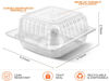 Picture of Axe Sickle 200 Pcs 5 x 5 inch Clear Plastic Hinged Take Out Containers Clamshell Takeout Tray Disposable Food Clamshell Containers for Dessert, Cakes, Cookies, Salads, Pasta, Sandwiches