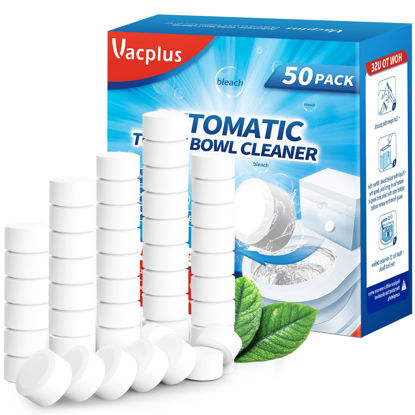 Picture of Vacplus Toilet Bowl Cleaners - 50 PACK, Long-Lasting Bleach Tablets for Toilet Tank Against Tough Stains, Automatic Toilet Bowl Cleaner Tablets for Deodorizing & Descaling