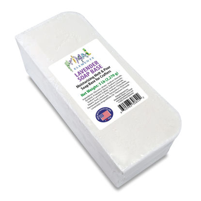 Picture of Primal Elements Lavender Essential Oil Soap Base - Moisturizing Melt and Pour Glycerin Soap Base for Crafting and Soap Making, Vegan, Cruelty Free, Easy to Cut - 5 Pound