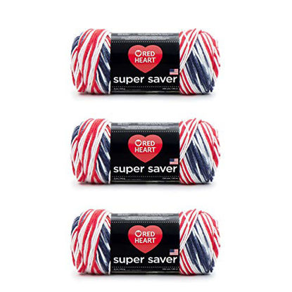 Picture of Red Heart Super Saver Yarn, 3 Pack, Americana 3 Count