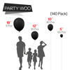Picture of PartyWoo Black Balloons, 140 pcs Matte Black Balloons Different Sizes Pack of 18 Inch 12 Inch 10 Inch 5 Inch Balloons for Balloon Garland or Balloon Arch as Party Decorations, Birthday Decorations