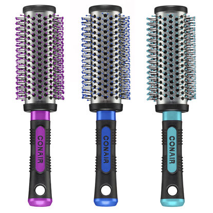 Picture of Conair Salon Results Professional Large Hot Curling Round Hair Brush with Nylon Bristles and Rubber-Grip Handle for Blow-Dry Styling (Colors and Packaging Vary), 1 Count