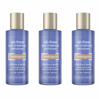 Picture of Neutrogena Gentle Oil-Free Eye Makeup Remover & Cleanser for Sensitive Eyes, Non-Greasy Makeup Remover, Removes Waterproof Mascara, Dermatologist & Ophthalmologist Tested, 3 x 5.5 fl. oz