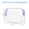 Picture of PACKISM Clear Toiletry Bag, 3 Pack TSA Approved Toiletry Bag Quart Size Bag, Travel Makeup Cosmetic Bag for Women Men, Carry on Airport Airline Compliant Bag, Purple