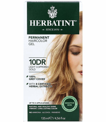 Picture of Herbatint Permanent Haircolor Gel, 10DR Light Copperish Gold, Alcohol Free, Vegan, 100% Grey Coverage - 4.56 oz