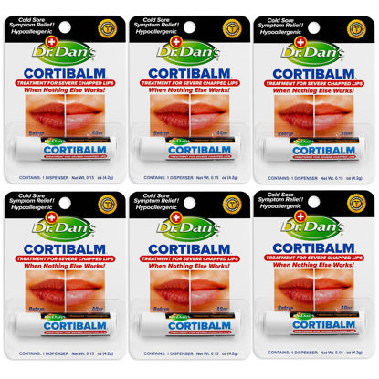Picture of Dr. Dan's Cortibalm-6 Pack-for Dry Cracked Lips - Healing Lip Balm for Severely Chapped Lips - Designed for Men, Women and Children