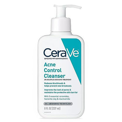 Picture of CeraVe Face Wash Acne Treatment | 2% Salicylic Acid Cleanser with Purifying Clay for Oily Skin | Blackhead Remover and Clogged Pore Control | Fragrance Free, Paraben Free & Non Comedogenic| 8 Ounce