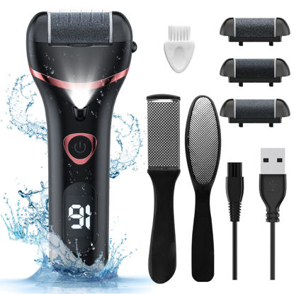 Picture of Electric Foot Callus Remover, Rechargeable Portable Electronic Foot File Pedicure Kits, Waterproof Foot Scrubber File, Professional Pedicure Tools, Foot Care for Dead Skin Ideal Gift, 3 Roller