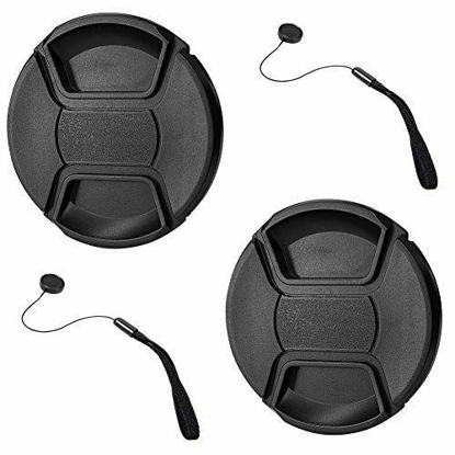 Picture of GAOAG 2 Pack 52mm Center Pinch Lens Cap for Nikon Canon Sony DSLR Camera Compatible with Nikon D3000 D3100 D3200 D3300 D5000 D5100 D5200 D5300 D5500 and Any Lenses with 52mm Filter Thread