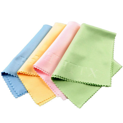 Picture of HTTX Microfiber Screen Cleaning Cloths for Cell Phones, Tablets, LCD TV and Laptop, Camera Lenses, Surface Tablet, Monitor, Car GPS Screens, Spectacles, Glasses, Watches 6 x 7 inches 4-Pack