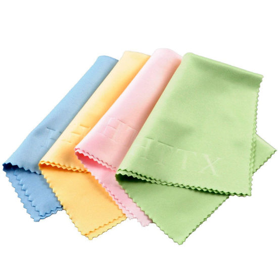 Picture of HTTX Microfiber Screen Cleaning Cloths for Cell Phones, Tablets, LCD TV and Laptop, Camera Lenses, Surface Tablet, Monitor, Car GPS Screens, Spectacles, Glasses, Watches 6 x 7 inches 4-Pack