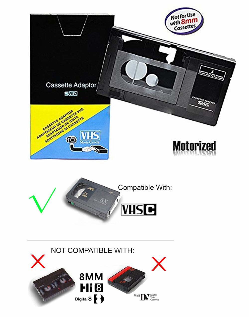 GetUSCart Cassette Adaptor camcorders svhs VHSC to vhs ORIGINAL