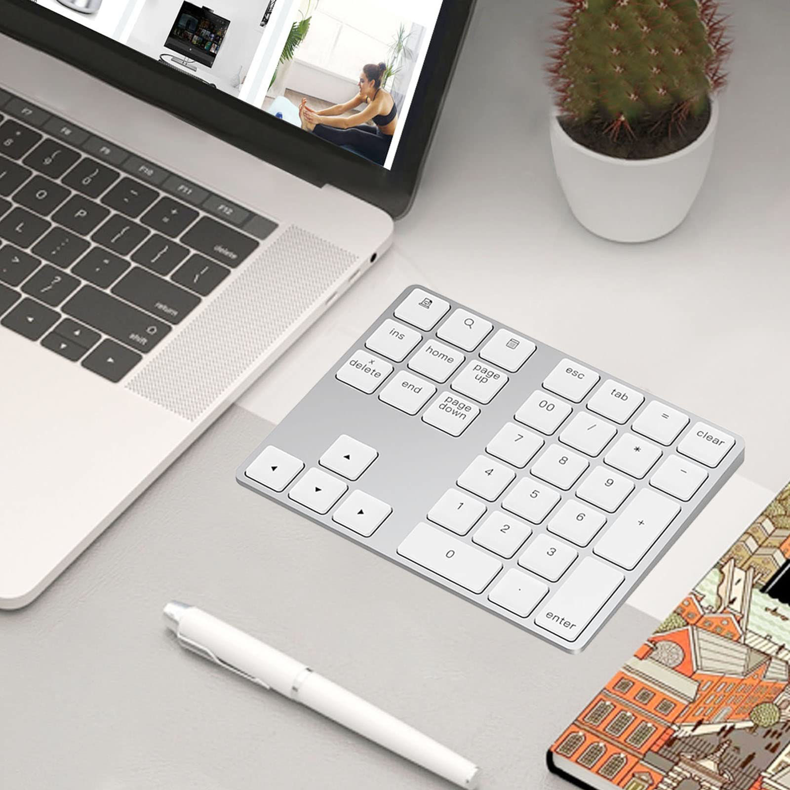 GetUSCart Lekvey Bluetooth Number Pad, Aluminum Rechargeable Wireless