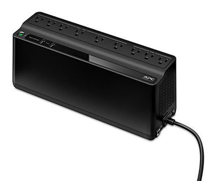 Picture of APC UPS Battery Backup and Surge Protector, 850VA Backup Battery Power Supply, BE850G2 Back-UPS with (2) USB Charger Ports