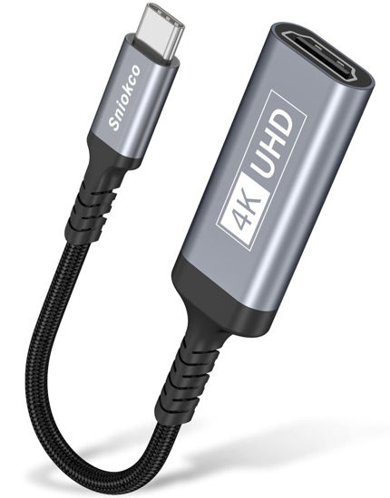 Picture of Sniokco USB C to HDMI Adapter, Portable Type-C to HDMI Adapter for Home Office, Aluminum, Compatible with MacBook Pro, MacBook Air, Pixelbook, Surface, Pad Pro, Pad Air, XPS, G,alaxy S8-S23 and More