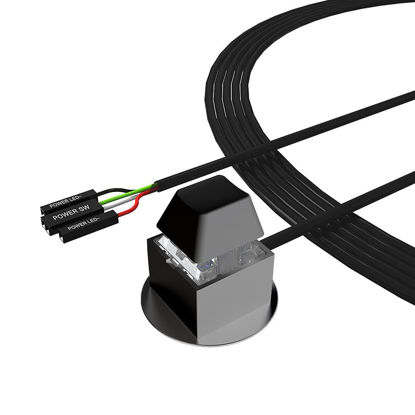 Picture of DKE Power Supply Control Adapter Cable 2M External PC Power Button ATX Desktop Computer Case Motherboard Switch On Off Power SW Cables, Black