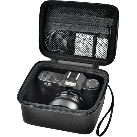 Picture of Vlogging Camera Case Compatible with Femivo/for IWEUKJLO/for VETEK/for OIEXI 4K 48MP Digital Cameras for Youtube. Vlog Camera Carrying Storage for Lens, Cable and Other Accessories (Box Only)